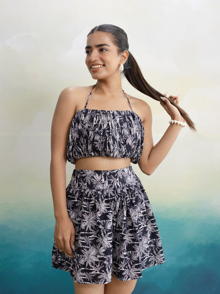 Janice Printed Cotton Skirt Set