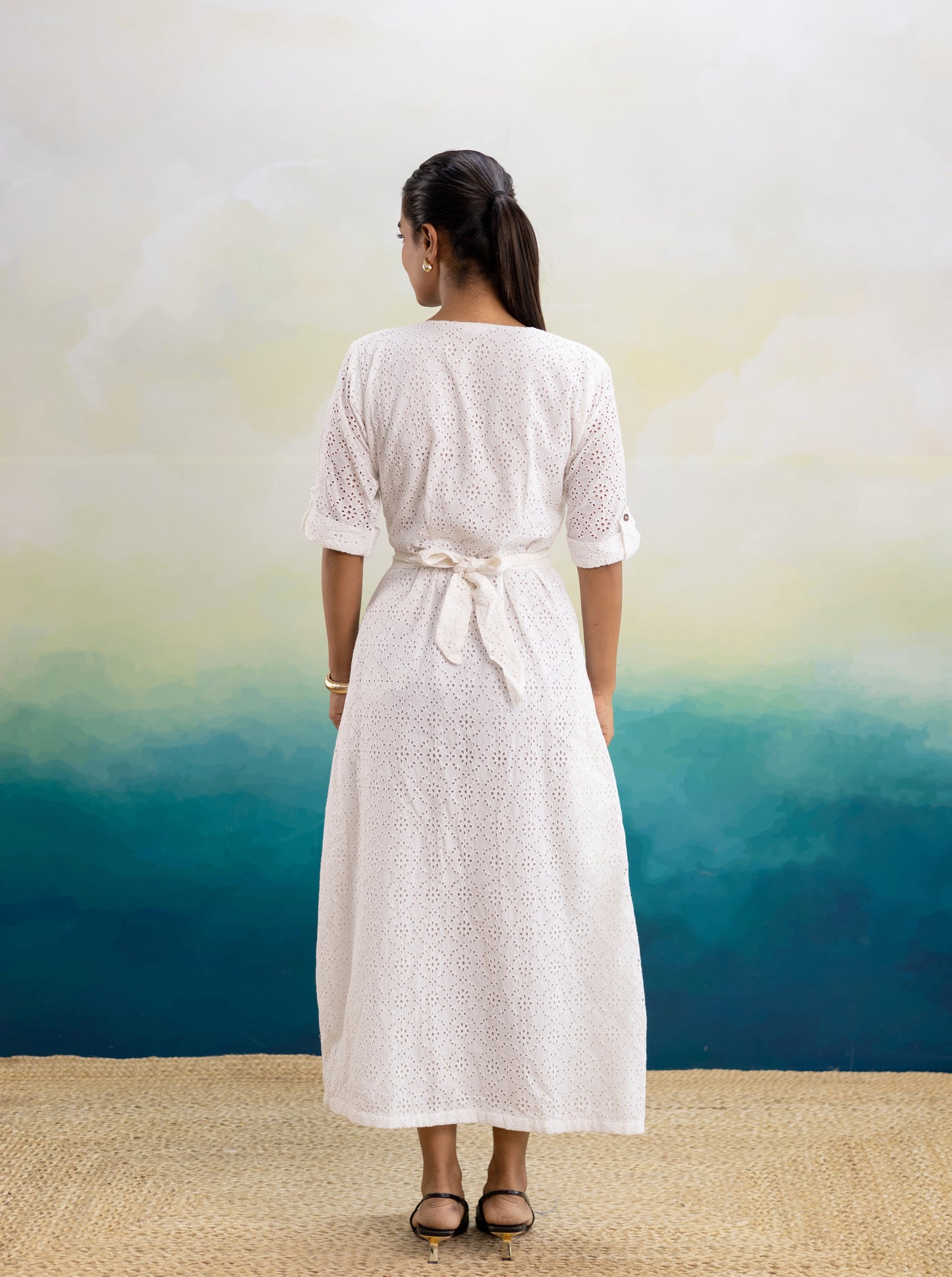 Savanna Schiffli Midi Dress