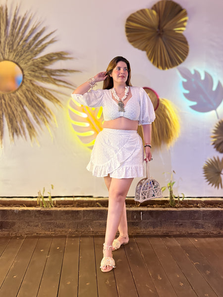 Savanna Schiffli Skirt set