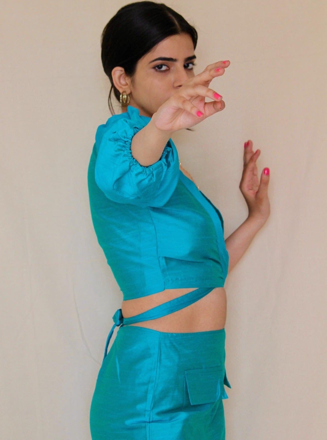 Romantic Raw Silk Skirt Set