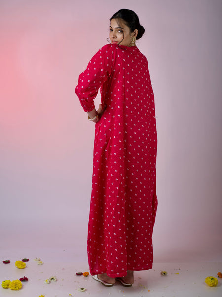 Pink Bandhani Jacket Set