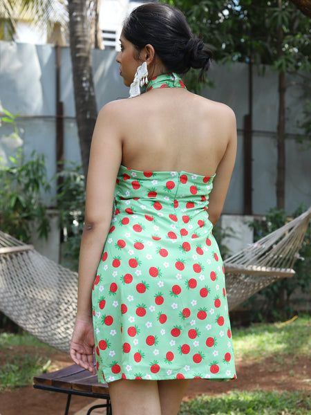 Berry Halter Neck Dress