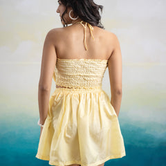 Janice Yellow Taffeta Skirt Set