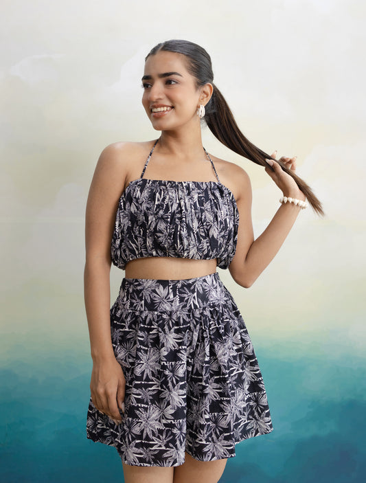 Janice Printed Cotton Skirt Set