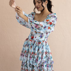 Floral Frill Maxi Dress