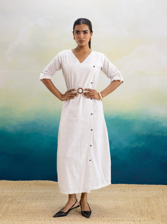 Savanna Schiffli Midi Dress