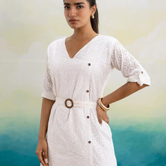 Savanna Schiffli Midi Dress