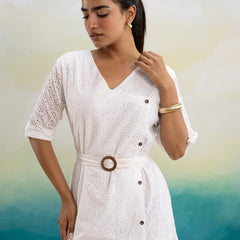 Savanna Schiffli Midi Dress