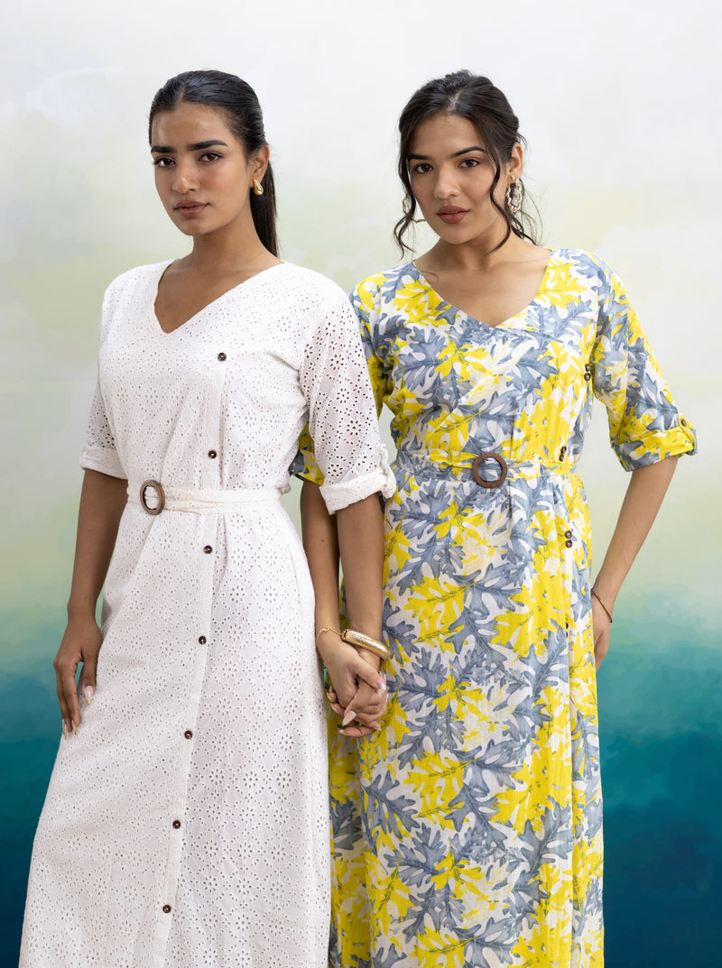 Savanna Schiffli Midi Dress