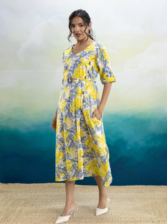Rasha Printed Midi Dress