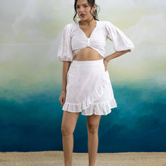 Savanna Schiffli Skirt set