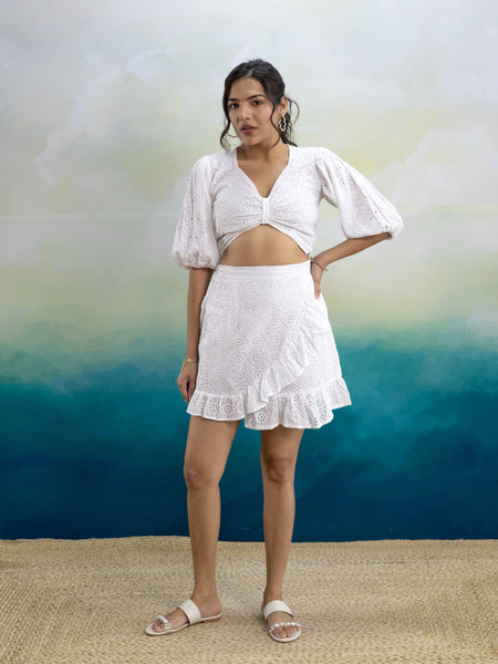 Savanna Schiffli Skirt set