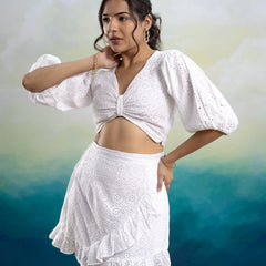 Savanna Schiffli Skirt set
