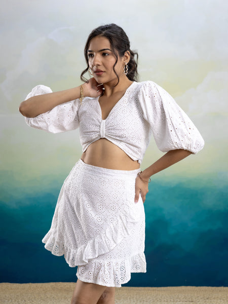 Savanna Schiffli Skirt set