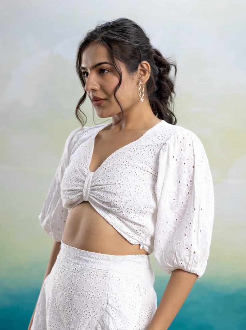 Savanna Schiffli Skirt set