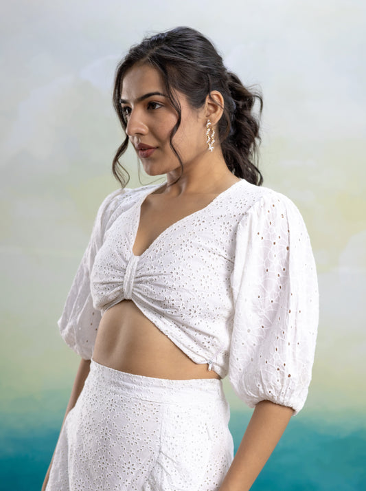 Savanna Schiffli Skirt set