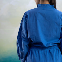 Azure Grace Pocket Midi Dress