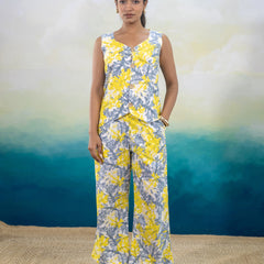 Rasha Printed Waistcoat Set