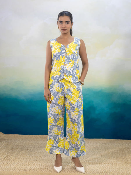 Rasha Printed Waistcoat Set