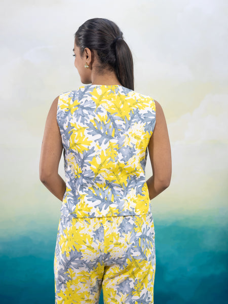 Rasha Printed Waistcoat Set