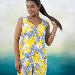 Rasha Printed Waistcoat Set