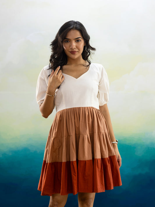 Scarlett Brown Color Midi Dress