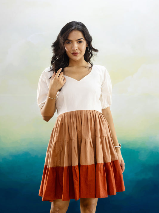 Scarlett Brown Color Midi Dress
