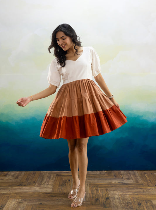 Scarlett Brown Color Midi Dress