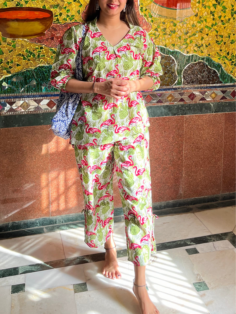 Flamingo Asymmetric Co-ord Set