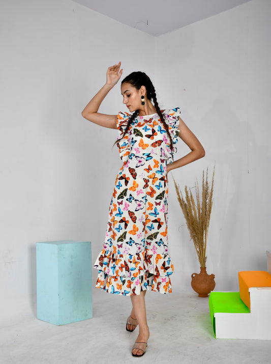 Butterfly Frill Dress
