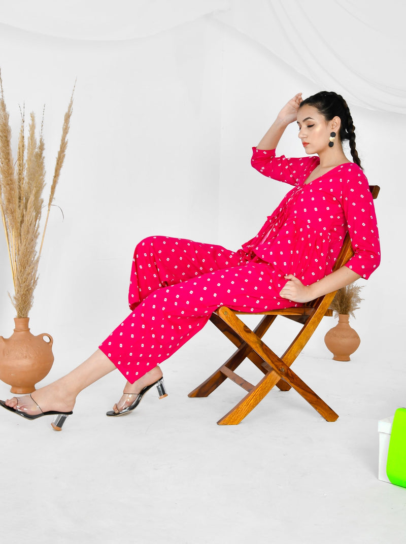Bandhani Peplum Co-ord Set