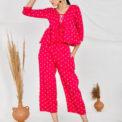 Bandhani Peplum Co-ord Set