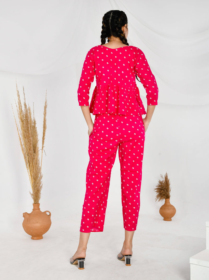 Bandhani Peplum Co-ord Set
