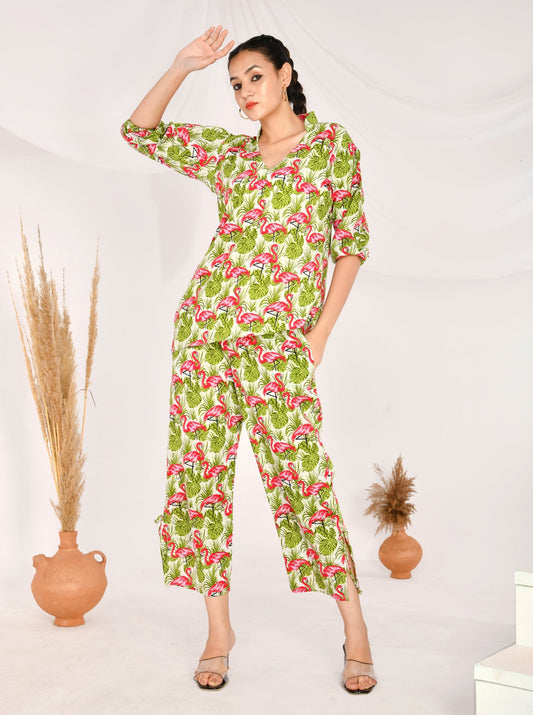 Flamingo Asymmetric Co-ord Set