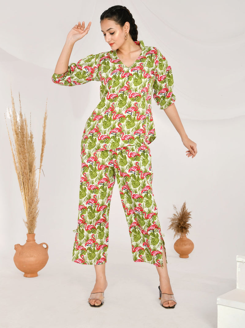 Flamingo Asymmetric Co-ord Set