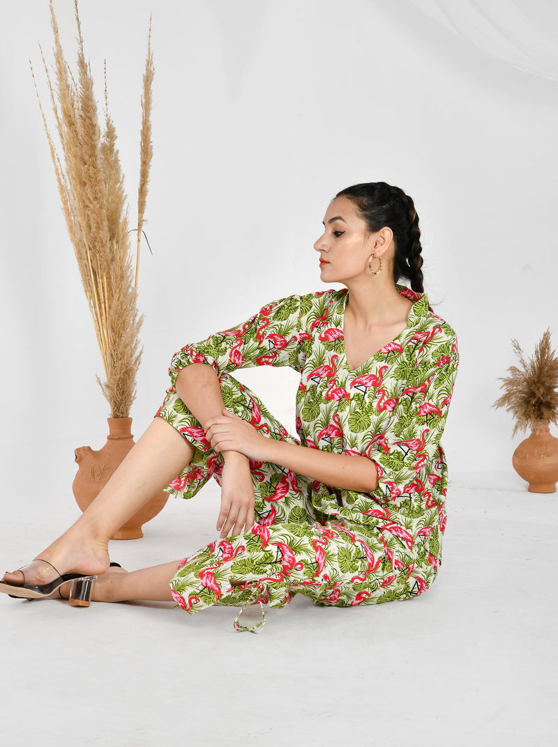 Flamingo Asymmetric Co-ord Set