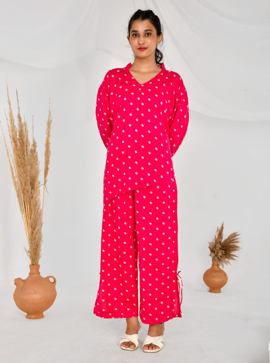 Bandhani Asymmetric Co-ord Set
