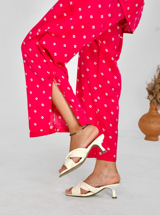 Bandhani Asymmetric Co-ord Set
