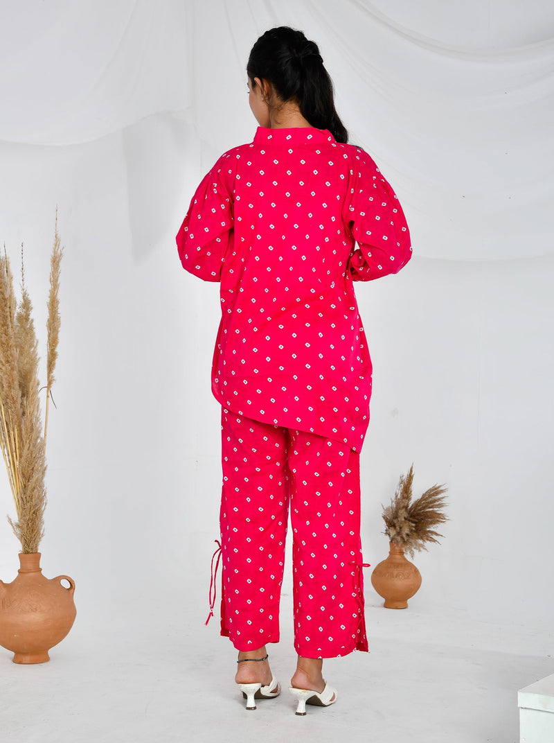 Bandhani Asymmetric Co-ord Set