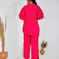 Bandhani Asymmetric Co-ord Set