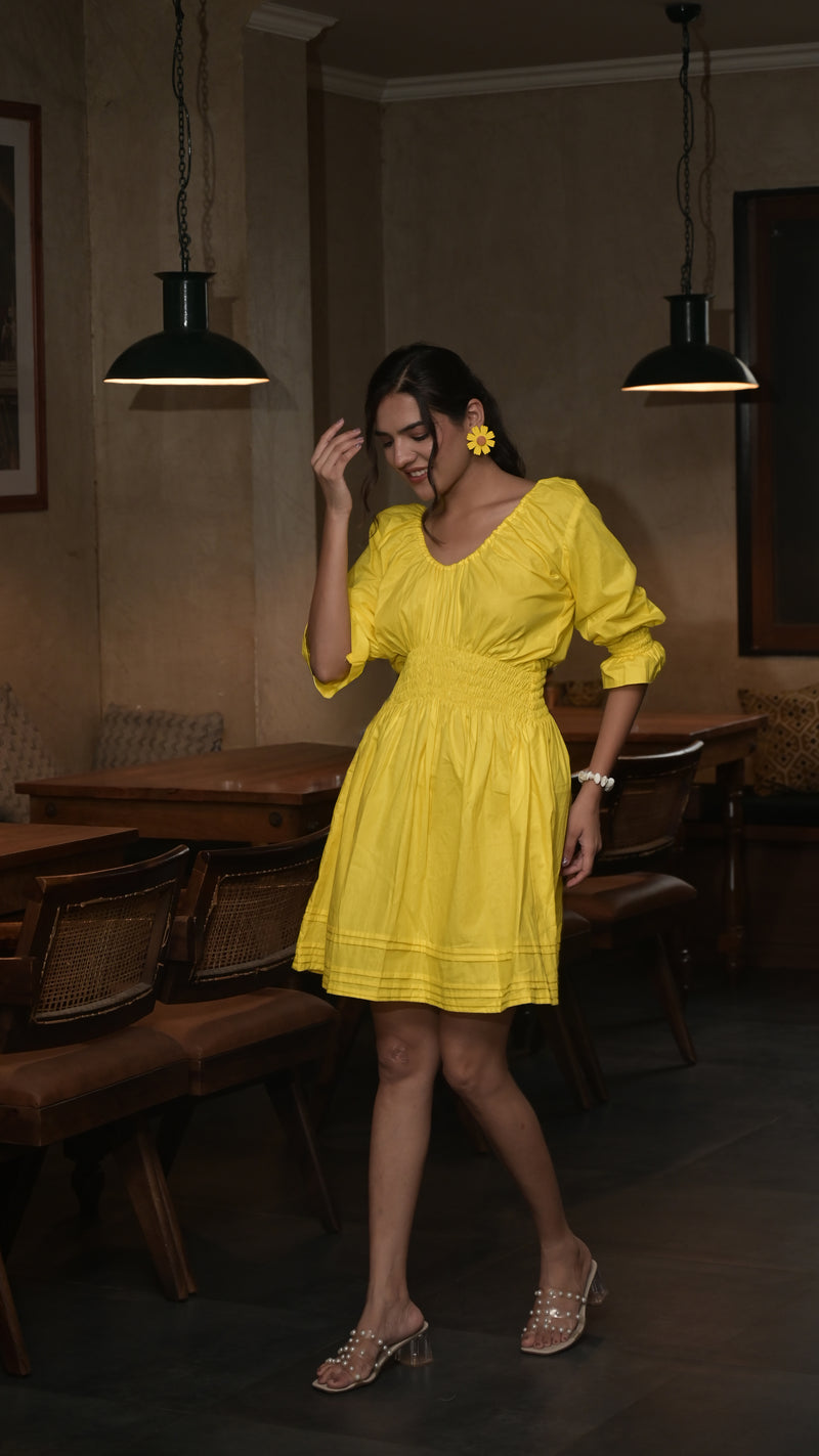 Yellow Smocked Dress