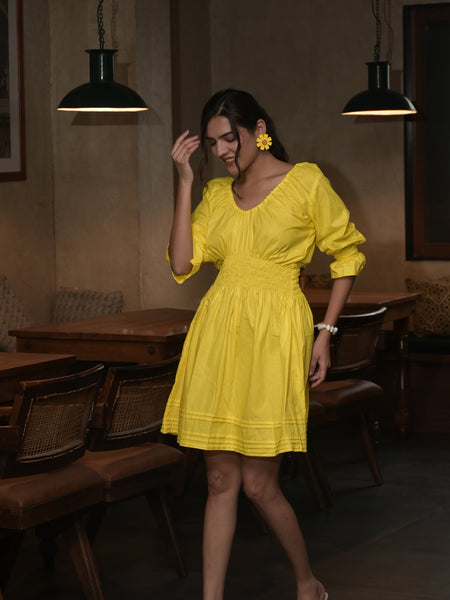 Yellow Smocked Dress
