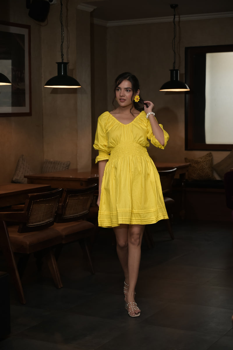 Yellow Smocked Dress