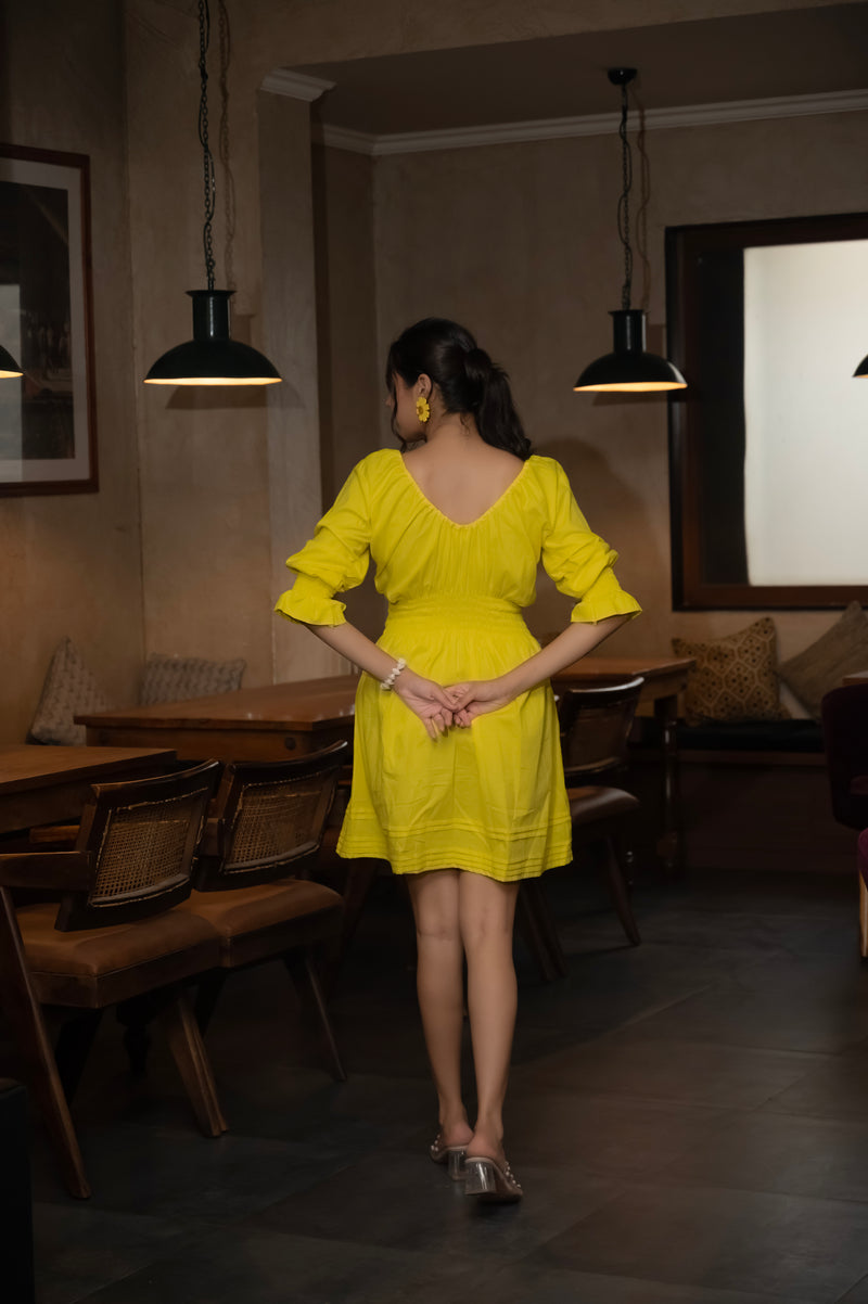 Yellow Smocked Dress