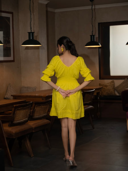 Yellow Smocked Dress