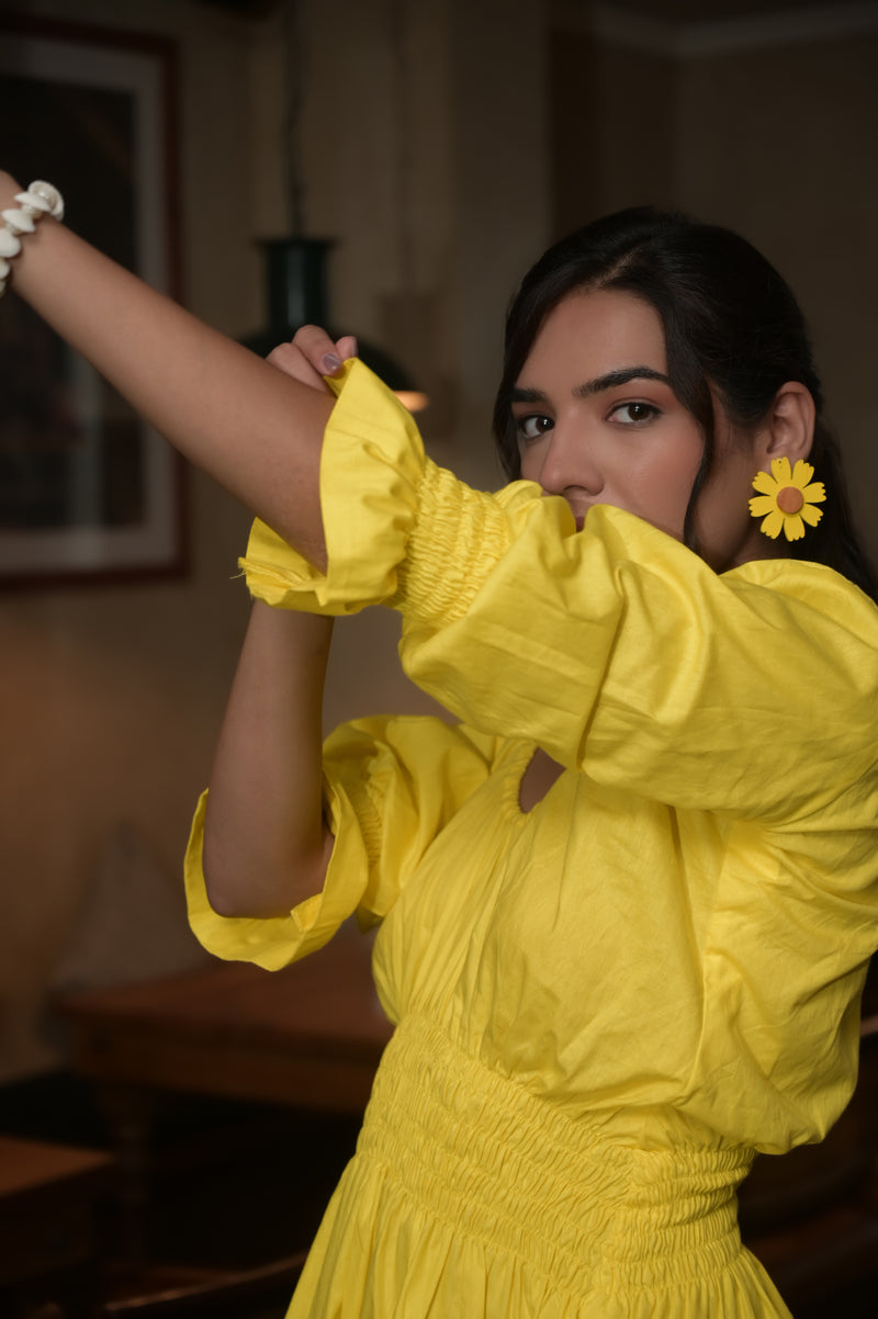 Yellow Smocked Dress