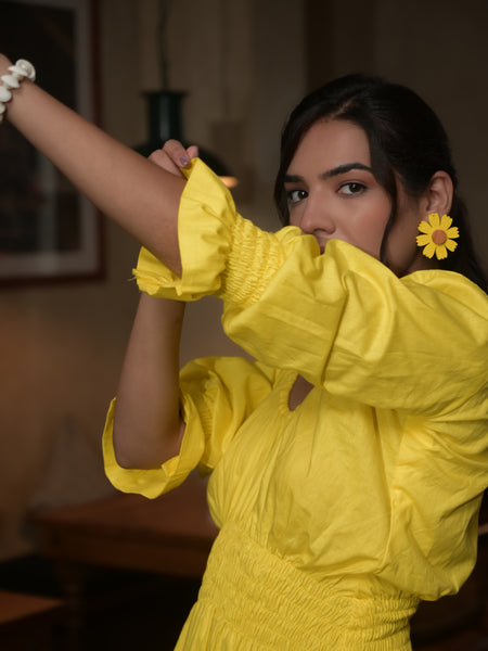 Yellow Smocked Dress