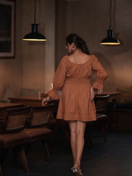 Sand Smocked Dress