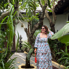 Floral Frill Maxi Dress