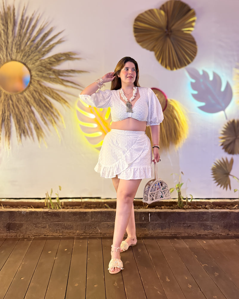 Savanna Schiffli Skirt set